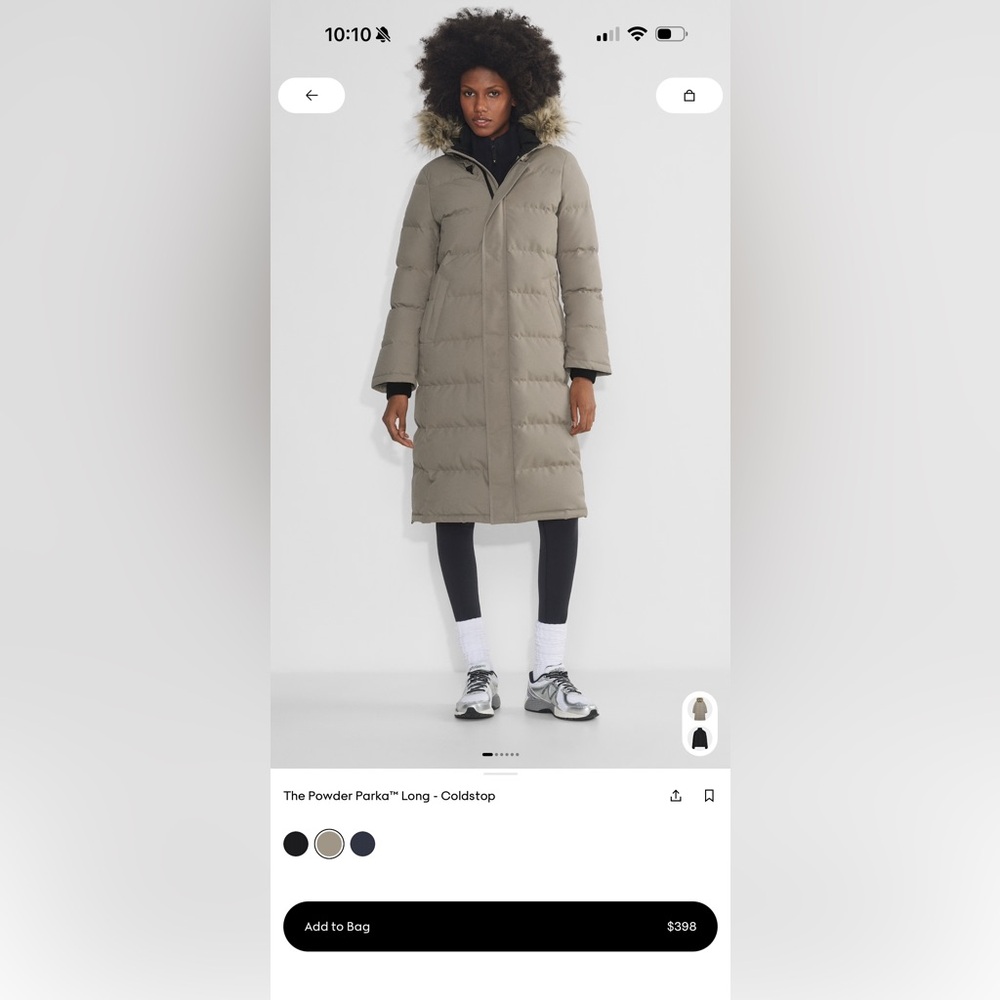 Aritzia Taupe Puffer Coat